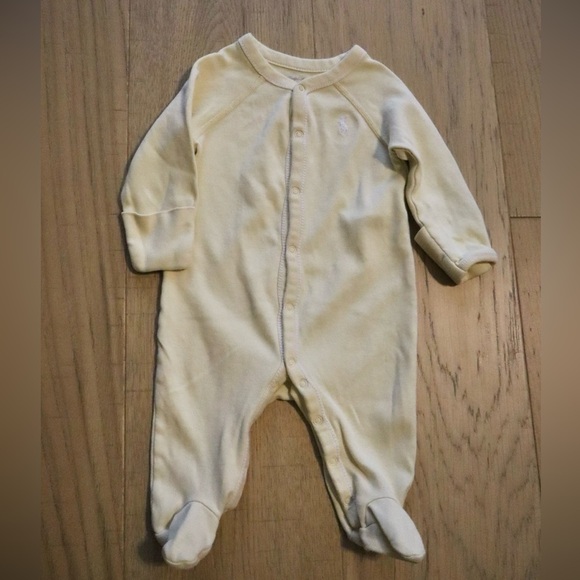 Ralph Lauren Light Yellow Footed Onesie - Picture 1 of 4